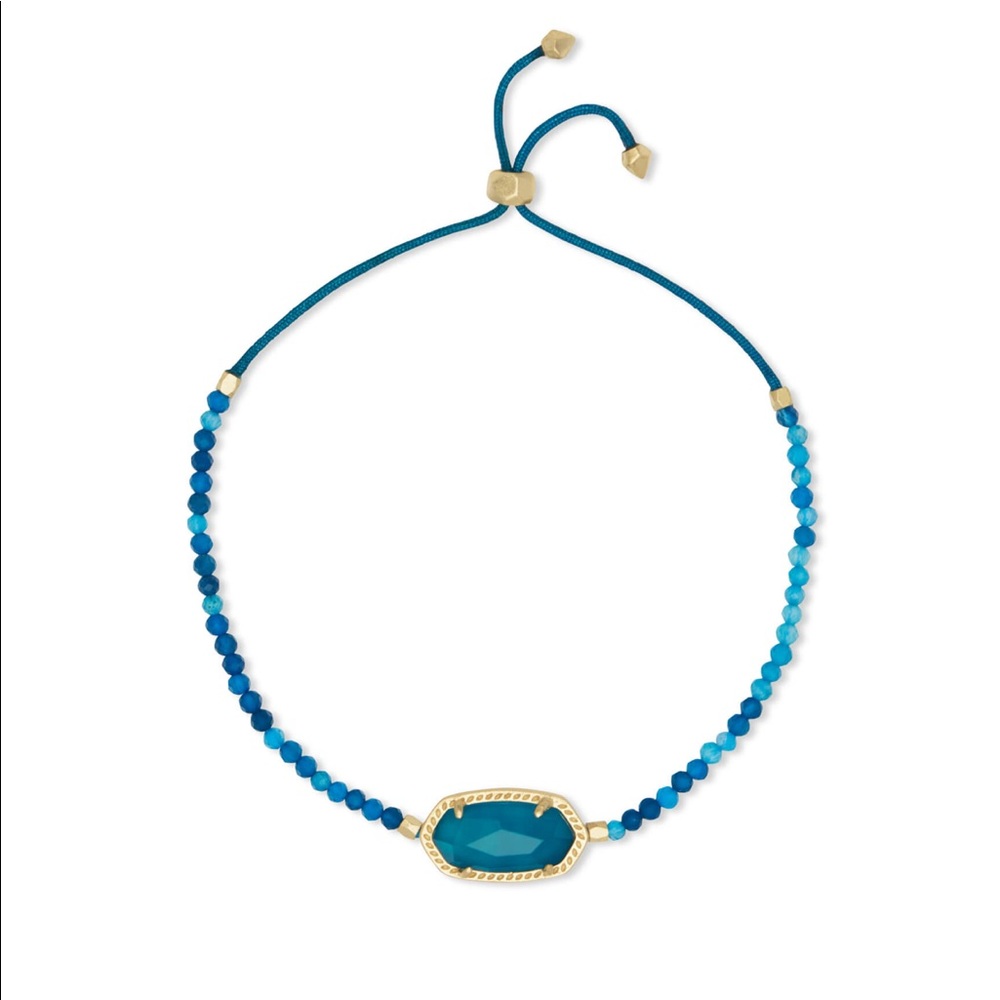 Kendra Scott Elaina Gold Beaded Bracelet In Teal